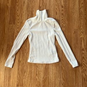 White Tight Turtleneck Sweater